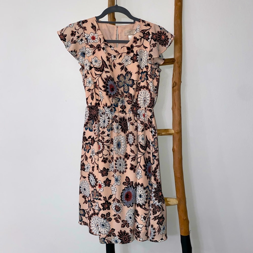 NWT - LOFT Cap Sleeve Floral Dress